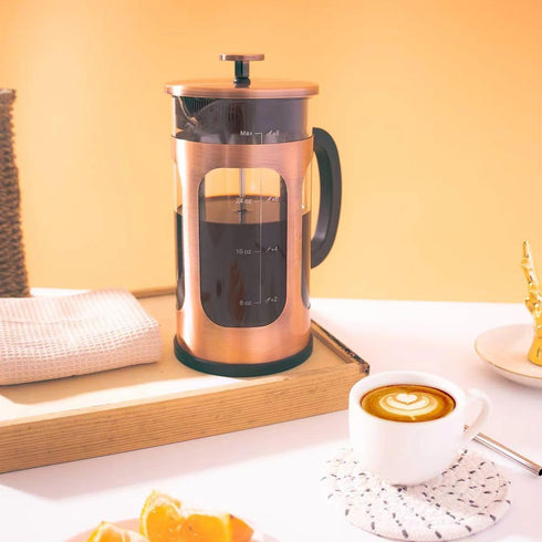 French Press Coffee Maker, 8 cups, 34 oz, 304 Stainless Steel with 4 Filter Screens, Heat Resistant Borosilicate Glass
