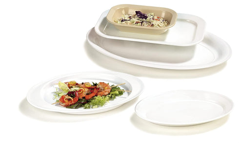Carlisle FoodService Products Displayware Plastic Catering Platter, 21" x 15", White