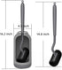 HAMITOR Toilet Bowl Brush Holder Set: Bathroom Deep Cleaning Scrubber with Curved Bristle for Dead Corner Cleaning