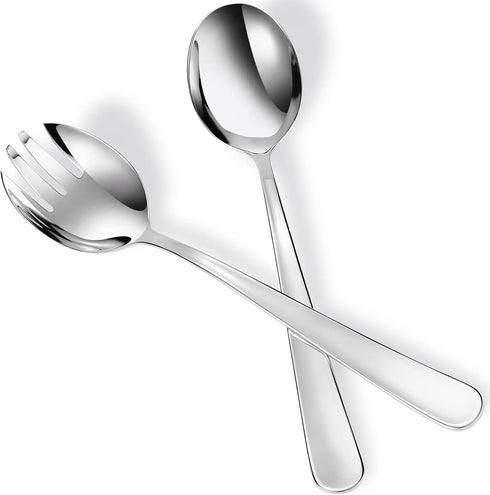 KEAWELL Premium 9.45" Louise Salad Servers, 18/10 Stainless Steel, Dishwasher Safe