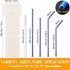 Lazycorner 16 Pcs Reusable Metal Straws, 8.5" 10.5" Stainless Steel Straws with Silicone Tips and Travel Case
