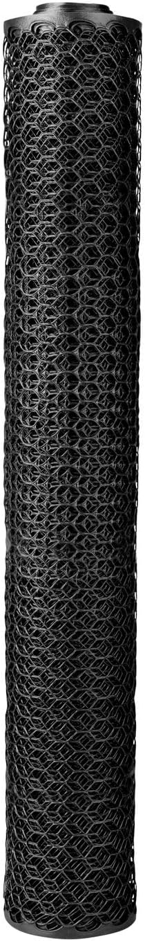 (4' 25' Boen - Plastic Hex Chicken Wire Mesh Temporary Fence Roll x - Black) - Plastic Fence Poultry Netting