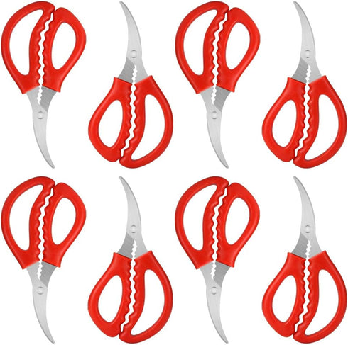 Calary 8Pcs Seafood Scissors, Multifunctional Crab Leg Crackers and Tools for Seafood