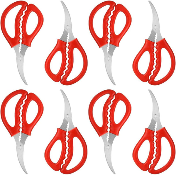Calary 8Pcs Seafood Scissors, Multifunctional Crab Leg Crackers and Tools for Seafood