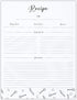Outshine Premium Recipe Paper for 8.5" x 11" Recipe Binders, Farmhouse Design (50 Sheets) | Full Size Recipe Refill