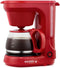 Holstein Housewares 5 Cup Drip Coffee Maker, User Friendly with Permanent Filter, Borosilicate Glass Carafe, Red