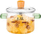 1.5L Glass Cooking Pot, 51oz/6cups Simmer Pot for Stove Top, Oven/Gas Safe (Green Handle)