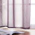 MIULEE 2 Panels Solid Color Plum Purple Sheer Curtains, Elegant Grommet Window Voile Panels for Bedroom Living Room