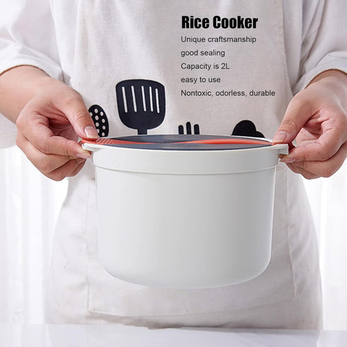 Microwave Rice Cooker, 2 L Pasta Cooker, Food Grade PP Microwave Pressure Steamer for Home Meal Prep