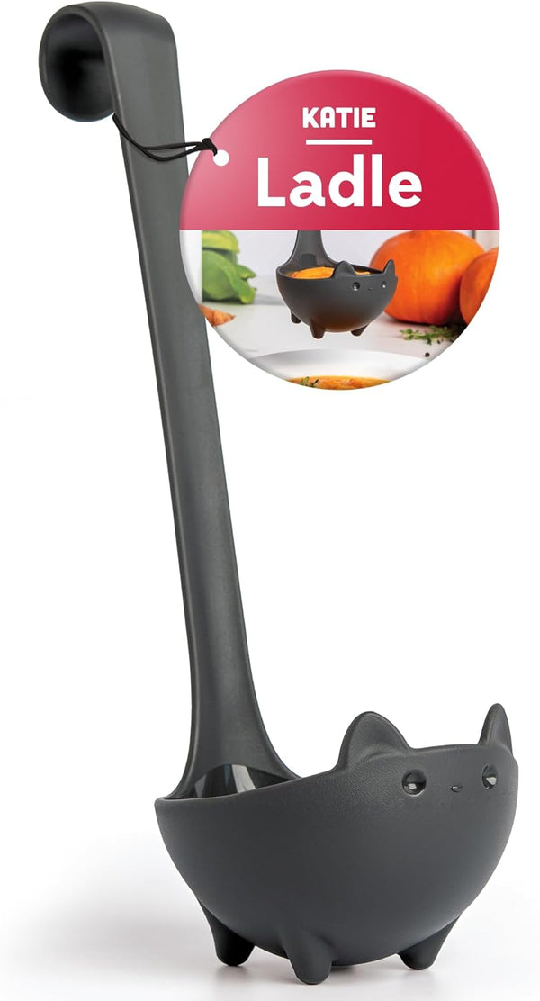 NEW!! OTOTO Katie Cat Soup Ladle - Black Cat Cooking Gift, Cute Kitchen Accessories, Funny Gadgets (Katie Cat)