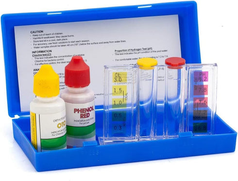 WWD POOL Swimming Pool Spa Water Chemical Test Kit for Chlorine and pH (2 Way Test Kit)