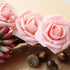 AmyHomie 50pcs Artificial Flower Fake Roses w/Stem for DIY Wedding Bouquets, Centerpieces, Party, Home Decorations