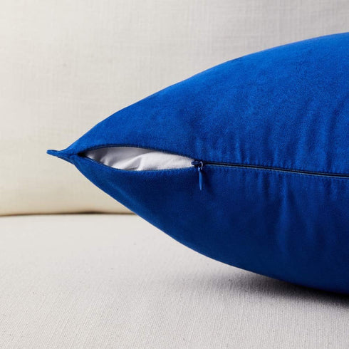 Fancy Homi 4 Packs Decorative Throw Pillow Covers 18x18 inch, Super Soft Faux Suede Square Pillow Case, Blue