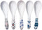 Japanese Style Set of 5 Soup Spoons, Asian Ceramic Ramen Spoons
