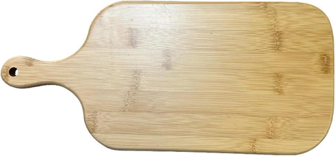 Bamboo Cutting Board for Pizza, Fruit, Meat, Cheese Platter, 15.4 x 7.3 Inch with Handle