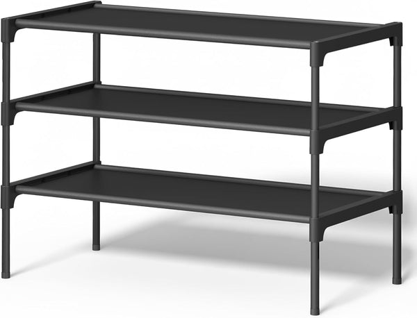 SONGMICS Shoe Rack, 3-Tier Shoe Storage Organizer, Space-Saving, 11.7 x 24.5 x