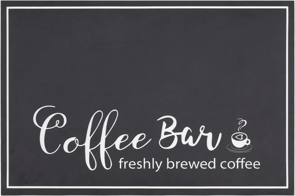 Coffee Bar Mat for Countertops, 16"x24" Absorbent Dish Drying Mat with Coffee Cup Pattern for Kitchen and Dining Room