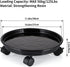 Skelang 11.8" Pack 3 Plant Caddy, Plant Stand, Round Plant Pallet Pot with Lock Wheels, Rolling Tray Planter Trolley