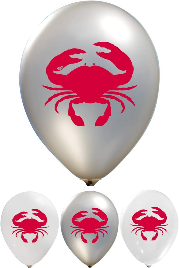Party Zone Set of 16 pcs Crab Balloons, Under the Sea Animals