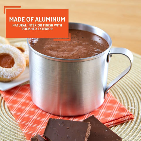 IMUSA USA R200-10WM Aluminum Mug for Stovetop or Camping, 0.7 Quart, Silver