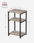 ULET273B02 VASAGLE Side Table, Small End Table, Tall Nightstand for Living Room, Bedroom, Office, Bathroom, Greige