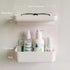 2 Styles Adhesive Plastic Floating Shelves Stick on Wall Mounted Shower Organizer Caddy for Bathroom Kitchen Cabinet