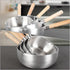 Hemoton Nonstick Saucepan, Stainless Steel Yukihira Pan, Small Traditional Japanese Sauce Pot with Wooden Handle