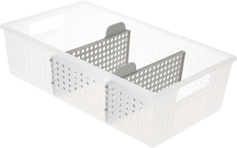 Madesmart 2-Tier Plastic Multipurpose Organizer with Divided Slide-Out Storage Bins