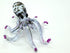 Octopus Miniature Figurines - Hand Blown Color Glass Art Collectible Gift Decor (3.5", Black Purple)