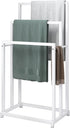 3-Tier 3 BOFENG White Metal Towel Rack Bars Freestanding Towel Holder Drying Shelf Stand Towel Bar Storage Ladder