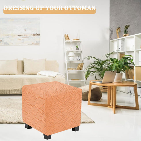 Ottoman Cover Square Stretch Soft Folding Storage Ottoman Cover Slipcovers Square Footrest Stool Slipcovers