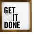 VinMea Framed Wood Sign, Rustic Wall Art - Get Shit Done, 12"x12", Black, Letter Print, Unisex, Home Office Decor