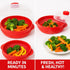 Microwave Steamer for Vegetables, Fish, Poultry & Rice – BPA-Free Cooking Container, Red, Dishwasher Safe
