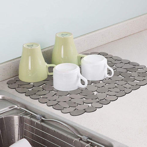 OTHWAY 2Pcs Kitchen Sink Mats, 15.8" x 12", Scratch Free Sink Protector for Stainless Steel/Porcelain Sink, Pebble