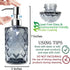 JASAI Diamond Design Glass Soap Dispenser, 12 Ounce Kitchen Soap Dispenser with Stainless Steel Pump (Grey)