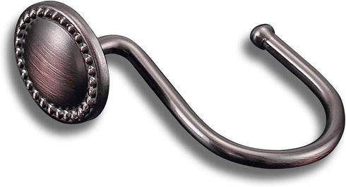 CHICTIE Bronze Shower Curtain Hooks, Oil Rubbed Decorative Shower Rings, Set of 12 Rust Resistant Hangers for Bathroom