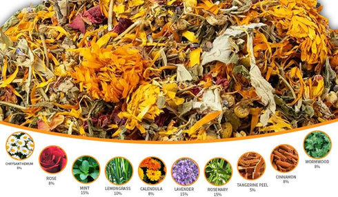 CLOCAL 23oz Natural Chicken Nesting Herbs Premixed with Dried Flowers and Herbs for Coop and Run Insulation Bedding