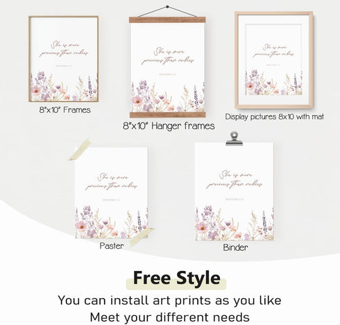 8x10,Girl Gift,Set 3 PLKMN PLKMK Pink Christian Nursery Decor,Wildflower Nursery Wall Art Prints Nursery Wall Art