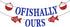 Ofishally Ours Fishing Adoption Banner, Themed Family Party Decor, Welcome Home Blue Glitter