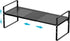 iPEGTOP Large Expandable Cabinet Storage Shelf Organizer Rack - Heavy Duty Stackable Steel Metal Spice Rack, Black - 1