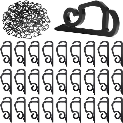 Vikdio 30 Pcs Black Gutter Hooks for Christmas Lights, Holiday Light Clips for Fixing Outdoor String Lights on