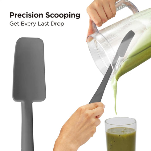 Kitchen Mama Silicone Jar & Can Spatula Set, Heat-Resistant, Ergonomic Grip for Mixing, Scraping, and Spreading