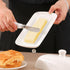 Butter Dish with Lid, Porcelain Butter Box with Stainless Steel Knife, Kitchen Gift in White
