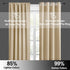 RYB HOME Thermal Insulated Blackout Curtains, Small Window Drapes, 42 inch Wide by 36 inch Long, Biscotti Beige