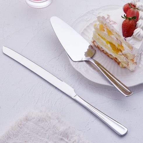 Cake Knife and Server Set, Stainless Steel Cake Cutter Set for Wedding, Birthday, Parties by GoGeiLi