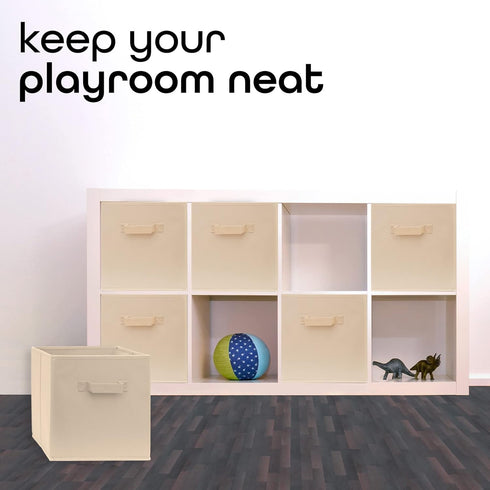 Pomatree 13x13x13 Inch Storage Cubes | 6 Pack | Large Fabric Bins with Dual Handles for Home Organization