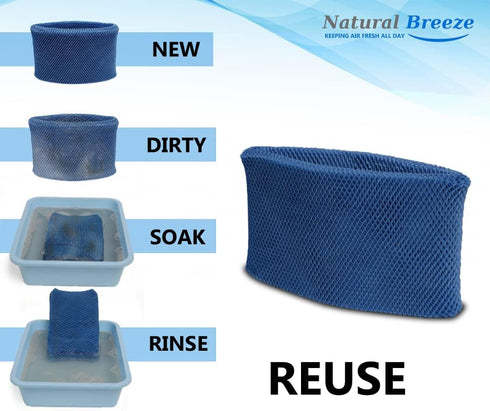Reusable Filter Replacement for Wick Filters Holmes HWF65, Bionaire BWF-65, Honeywell HC-15, Sunbeam SF206