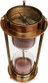 7" Nautical Brass Sand Timer Hourglass with Maritime Brass Compass