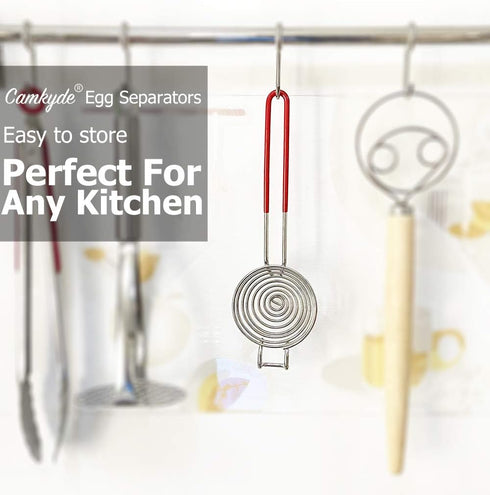 Stainless Steel Egg Yolk and White Separator Tool (Red) - Food Grade