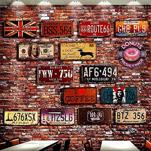 Lenrius Vintage Donuts Freshly Made Round Tin Sign, 12x12 in, Home Kitchen Coffee Office Art, Pink